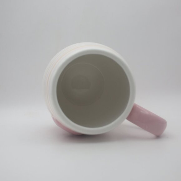 Lang Halloween Pink Ghost With Stripes Ceramic 16oz Mug: Pink, Orange and White - Picture 8 of 9